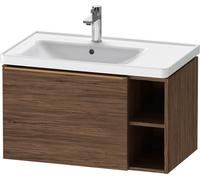 Vanity Unit Built-In Basin Duravit D-Neo drawer with bronze handle, 2 niches right 784mm Walnut Dark Matt DE4258004210000