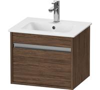 Vanity Unit Built-In Basin Duravit Ketho 1 drawer silver handle 500x410x412mm Walnut Dark Matt KT640402121