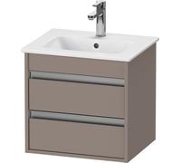 Vanity Unit Built-In Basin Duravit Ketho 2 drawers, silver handles 500x480x412mm Basalt Matt KT644404343
