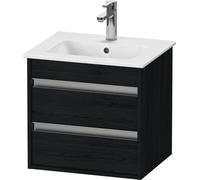 Vanity Unit Built-In Basin Duravit Ketho 2 drawers, silver handles 500x480x412mm Black Mat Oak KT644401616