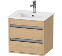 Vanity Unit Built-In Basin Duravit Ketho 2 drawers, silver handles 500x480x412mm Natural Oak Matt KT644403030