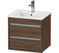 Vanity Unit Built-In Basin Duravit Ketho 2 drawers, silver handles 500x480x412mm Walnut Dark Matt KT644402121
