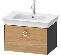Vanity Unit Built-In Basin Duravit White Tulip 1 drawer, handle 684x410mm Naturel Oak solid/Graphite Satin Mat WT42510H558