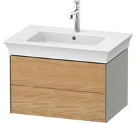 Vanity Unit Built-In Basin Duravit White Tulip 2 drawers 684x410mm Naturel Oak solid/Stone Grey satin Matt WT43410H592