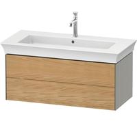 Vanity Unit Built-In Basin Duravit White Tulip 2 drawers 984x410mm Naturel Oak solid/Stone Grey satin Matt WT43420H592