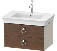 Vanity Unit Built-In Basin Duravit White Tulip 2 drawers, handles 684x410mm American walnut massive/Taupe Silk Matt WT435107760