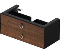 Vanity Unit Built-In Basin Duravit White Tulip 2 drawers, handles 984x410mm American walnut massive/Graphite Hogh Gloss WT4352077H1