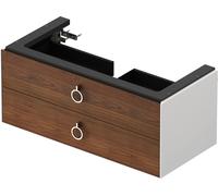 Vanity Unit Built-In Basin Duravit White Tulip 2 drawers, handles 984x410mm American walnut massive/White high gloss WT435207785