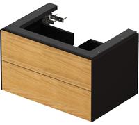 Vanity Unit Built-In Basin Duravit White Tulip 2 illuminated drawers 684x410mm Naturel Oak solid/Graphite Satin Mat WT43410H5580010