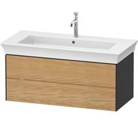Vanity Unit Built-In Basin Duravit White Tulip 2 illuminated drawers 984x410mm Naturel Oak solid/Graphite Satin Mat WT43420H5580010