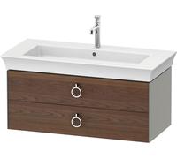 Vanity Unit Built-In Basin Duravit White Tulip 2 illuminated drawers, handles 984x410mm American walnut massive/Stone Grey satin Matt WT4352077920010