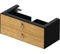 Vanity Unit Built-In Basin Duravit White Tulip 2 illuminated drawers, handles 984x410mm Naturel Oak solid/Graphite Satin Mat WT43520H5580010