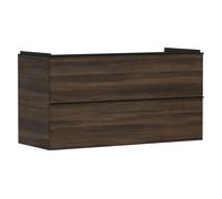 Vanity Unit Built-In Basin Hansgrohe Xelu Q 2 drawers 1180x475x605mm Walnut Dark/Black Mat