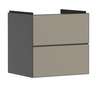 Vanity Unit Built-In Basin Hansgrohe Xevolos E 2 drawers 580x475x555mm Matt Slate Grey/Bronze