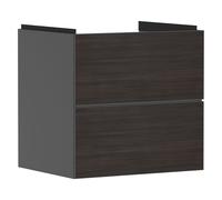 Vanity Unit Built-In Basin Hansgrohe Xevolos E 2 drawers 580x475x555mm Matt Slate Grey/Dark Oak