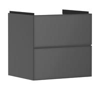 Vanity Unit Built-In Basin Hansgrohe Xevolos E 2 drawers 580x475x555mm Matt Slate Grey/Slate Grey Metallic