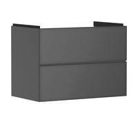 Vanity Unit Built-In Basin Hansgrohe Xevolos E 2 drawers 780x475x555mm Matt Slate Grey/Slate Grey Metallic