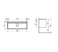 Vanity Unit Built-In Basin Laufen LANI for Living Square 471x1284x515mm Multicolour