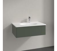 Vanity Unit Built-In Basin Villeroy and Boch Antao with Structure, 1 drawer 788x256x496mm Leaf Green Matt Lacquer