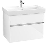 Vanity Unit Built-In Basin Villeroy and Boch Collaro 2 drawers, LED 754mm Glossy White
