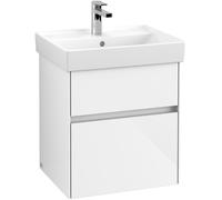 Vanity Unit Built-In Basin Villeroy and Boch Collaro For hand wash basin, 2 drawers, LED 510mm Glossy White