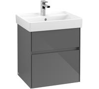 Vanity Unit Built-In Basin Villeroy and Boch Collaro For hand wash basin, 2 drawers, LED 510mm Glossy Grey