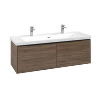 Vanity Unit Built-In Basin Villeroy and Boch Subway 3.0 2 drawer 462x1272x432mm Arizona Oak/Volcano Black