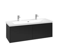 Vanity Unit Built-In Basin Villeroy and Boch Subway 3.0 2 drawer 462x1272x432mm Volcano Black/Volcano Black