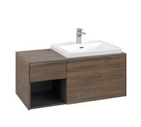 Vanity Unit Built-In Basin Villeroy and Boch Subway 3.0 right 492x1001x423mm Arizona Oak/Glossy Aluminium