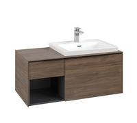 Vanity Unit Built-In Basin Villeroy and Boch Subway 3.0 right 492x1001x423mm Arizona Oak/Volcano Black