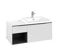 Vanity Unit Built-In Basin Villeroy and Boch Subway 3.0 right 492x1001x423mm Glossy White/Volcano Black