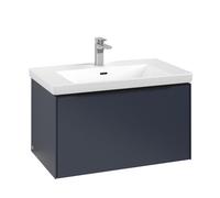 Vanity Unit Built-In Basin Villeroy and Boch Subway 3.0 with lighting, 1 drawer 462x772x432mm Marine Blue/Volcano Black
