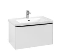 Vanity Unit Built-In Basin Villeroy and Boch Subway 3.0 with lighting, 1 drawer 462x772x432mm Pure White/Volcano Black