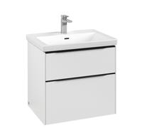 Vanity Unit Built-In Basin Villeroy and Boch Subway 3.0 with lighting, 2 drawer 462x622x579mm Pure White/Volcano Black