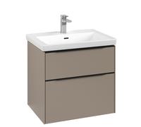 Vanity Unit Built-In Basin Villeroy and Boch Subway 3.0 with lighting, 2 drawer 462x622x579mm Taupe/Volcano Black