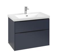 Vanity Unit Built-In Basin Villeroy and Boch Subway 3.0 with lighting, 2 drawer 462x772x579mm Marine Blue/Volcano Black