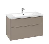 Vanity Unit Built-In Basin Villeroy and Boch Subway 3.0 with lighting, 2 drawer 462x973x579mm Taupe/Monochrome