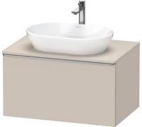 Vanity Unit For Countertop Basin Duravit D-Neo drawer, stainless steel handle 800mm Taupe Matt DE4947070910000