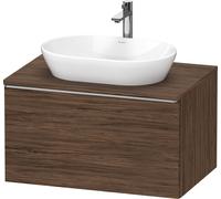 Vanity Unit For Countertop Basin Duravit D-Neo drawer, stainless steel handle 800mm Walnut Dark Matt DE4947070210000