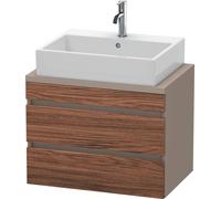 Vanity Unit For Countertop Basin Duravit DuraStyle 2 drawers 700x512x478mm Basalt Matt/Walnut Dark Matt DS530602143 DS530602143