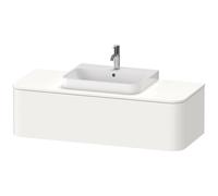 Vanity Unit For Countertop Basin Duravit Happy D.2 Plus 1 illuminated drawer, central washbasin 1300mm Super Mat White HP4942M84840010