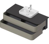 Vanity Unit For Countertop Basin Duravit Happy D.2 Plus 2 drawers 1300mm Satin Stone Grey HP497209292