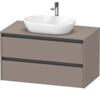 Vanity Unit For Countertop Basin Duravit Ketho.2 2 drawers, anthracite handles 1000x568mm Basalt Matt K24896043430000