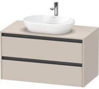 Vanity Unit For Countertop Basin Duravit Ketho.2 2 drawers, anthracite handles 1000x568mm Taupe Matt K24896091910000