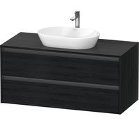 Vanity Unit For Countertop Basin Duravit Ketho.2 2 drawers, anthracite handles 1200x568mm Black Mat Oak K24897016160000