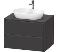 Vanity Unit For Countertop Basin Duravit Ketho.2 2 drawers, anthracite handles 800x568mm Graphite Super Mat K24895080800000