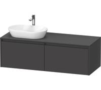 Vanity Unit For Countertop Basin Duravit Ketho.2 2 drawers, anthracite handles, left-hand washbasin 1400x459mm Graphite Matt K24888L49490000