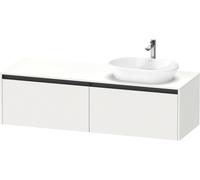 Vanity Unit For Countertop Basin Duravit Ketho.2 2 drawers, anthracite handles, right washbasin 1600x459mm White Matt K24889R18180000