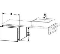 Vanity Unit For Countertop Basin Duravit L-Cube 1 drawer 320mm Concrete Grey Matt LC583000707
