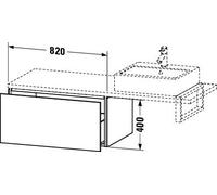 Vanity Unit For Countertop Basin Duravit L-Cube 1 drawer 820mm Concrete Grey Matt LC583400707